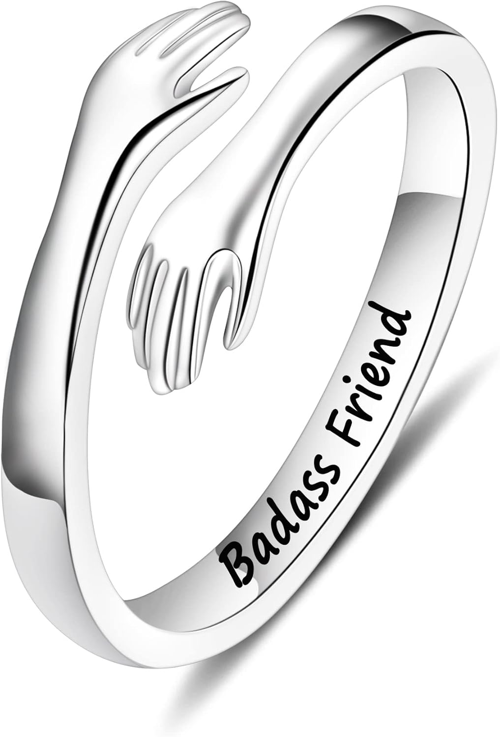 Yesteel S925 Sterling Silver Hug Ring for Women Teen Girls