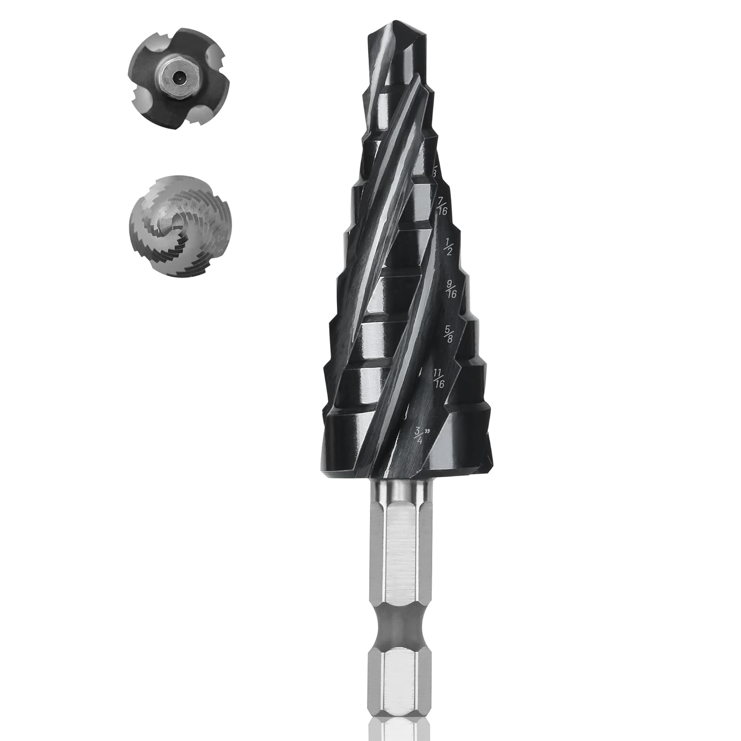 5PCS HSS Titanium Step Drill Bit Set