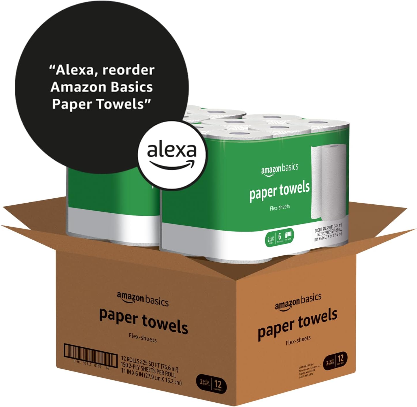 2-Ply Paper Towels 12 Rolls Flex
