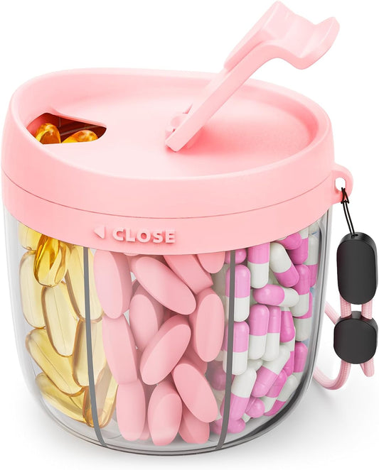 Cute Pill Dispenser with 7 Large Compartments