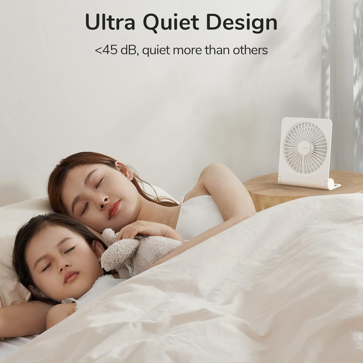 JISULIFE Small Desk Fan Portable Travel with Battery