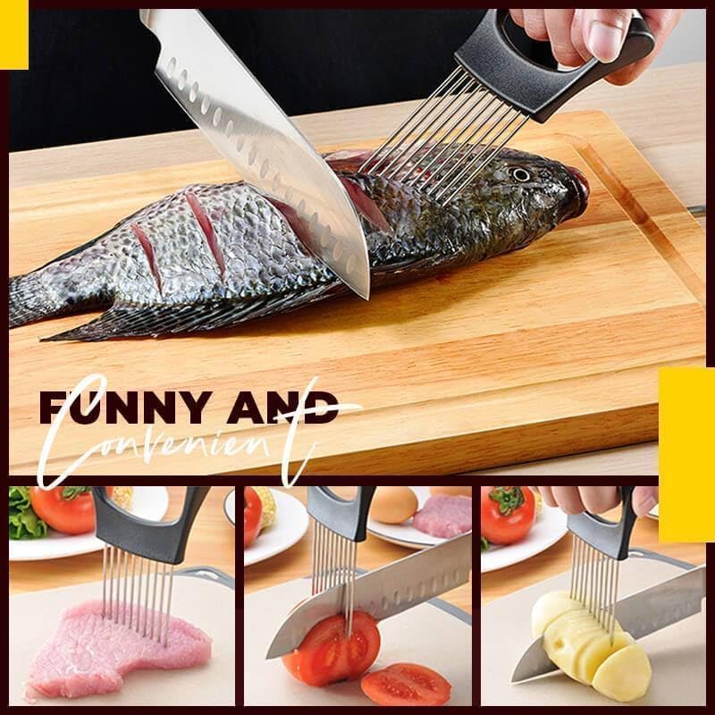 Stainless Steel Onion Slice Holder Vegetable Cutter