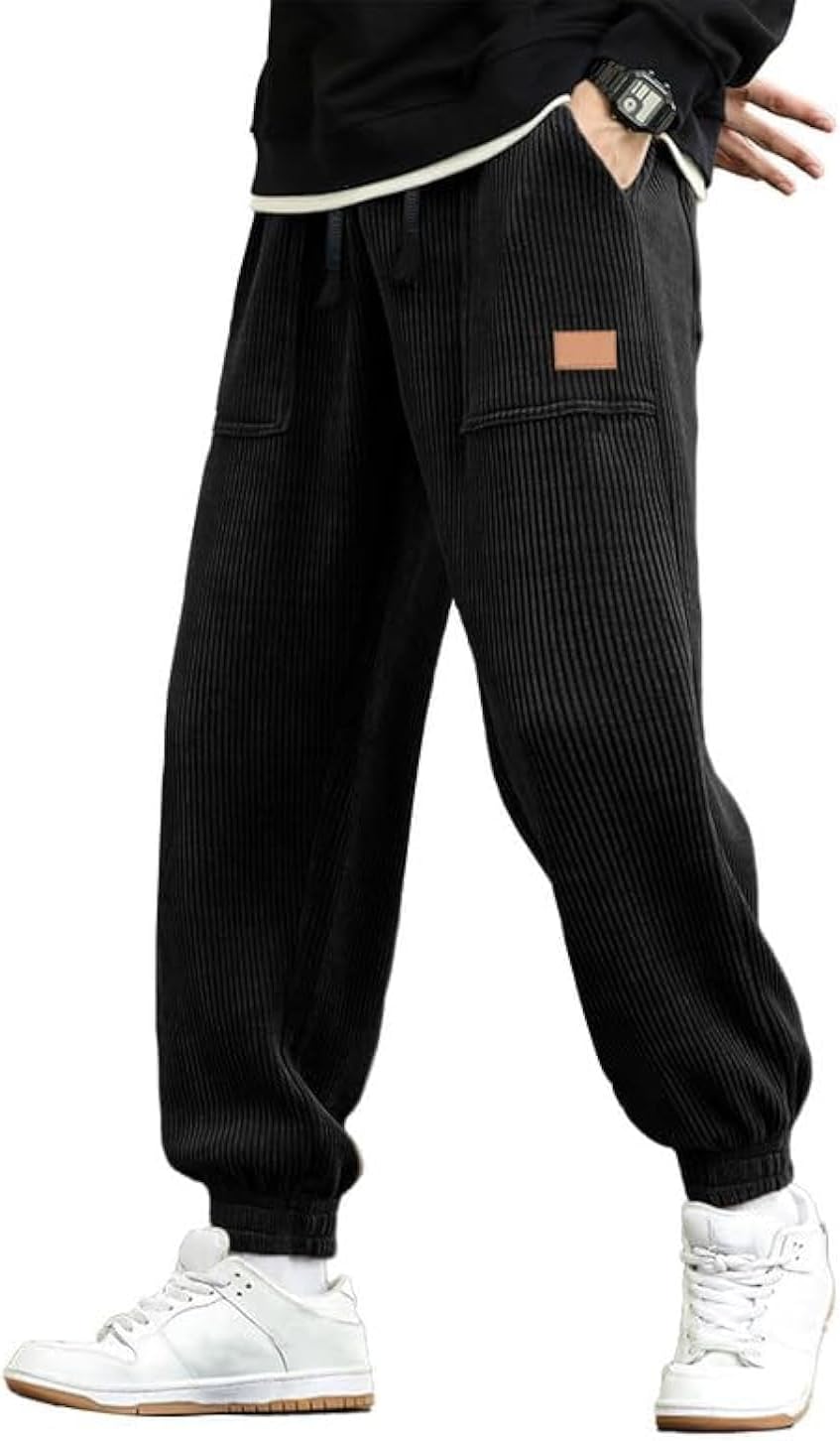 JMIERR Mens Corduroy Joggers Pants Casual Cargo Pants