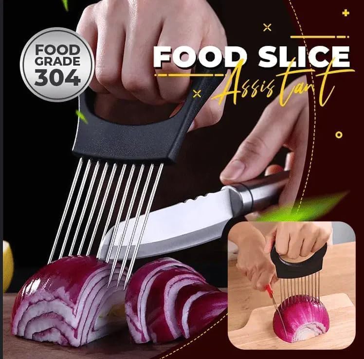 Stainless Steel Onion Slice Holder Vegetable Cutter