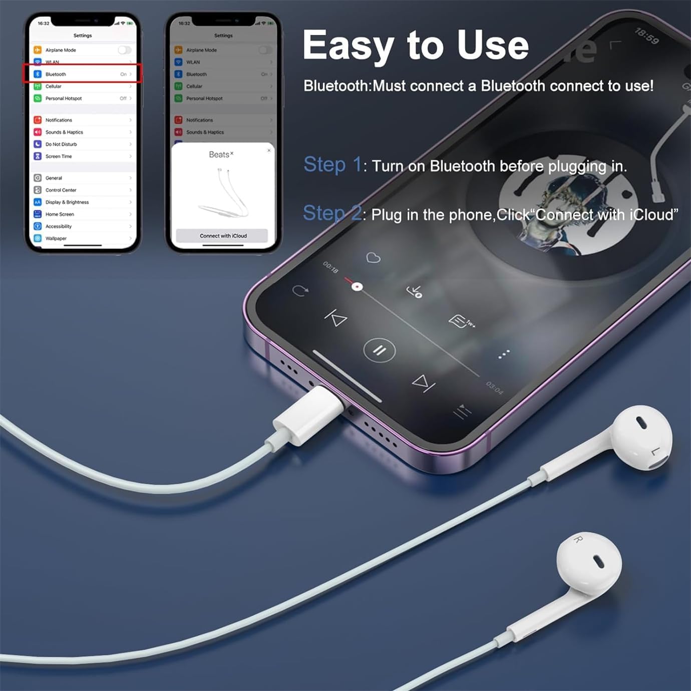 iPhone Headphones with Microphone and Controls