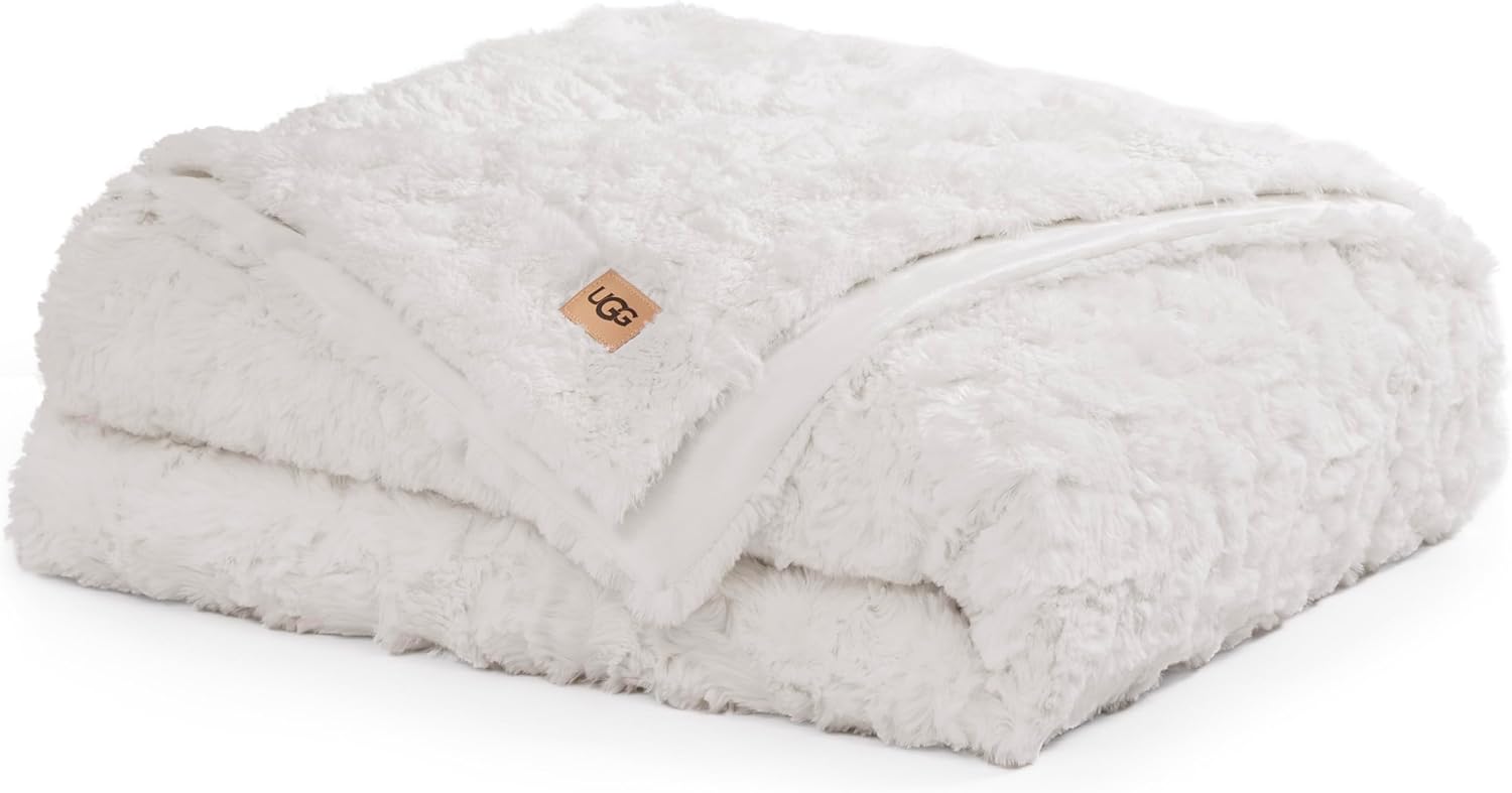 UGG Adalee Faux Fur Throw Blanket Luxury Lightweight