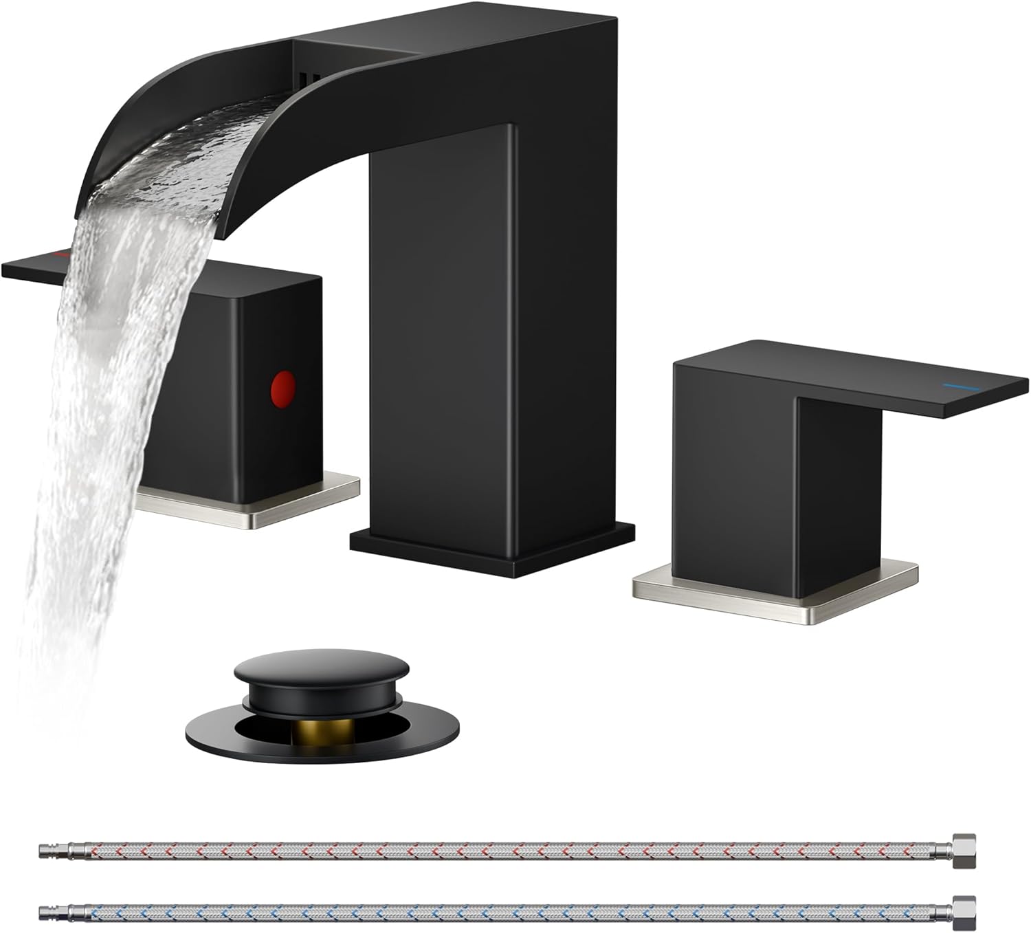 FORIOUS Square Matte Black Bathroom Faucets