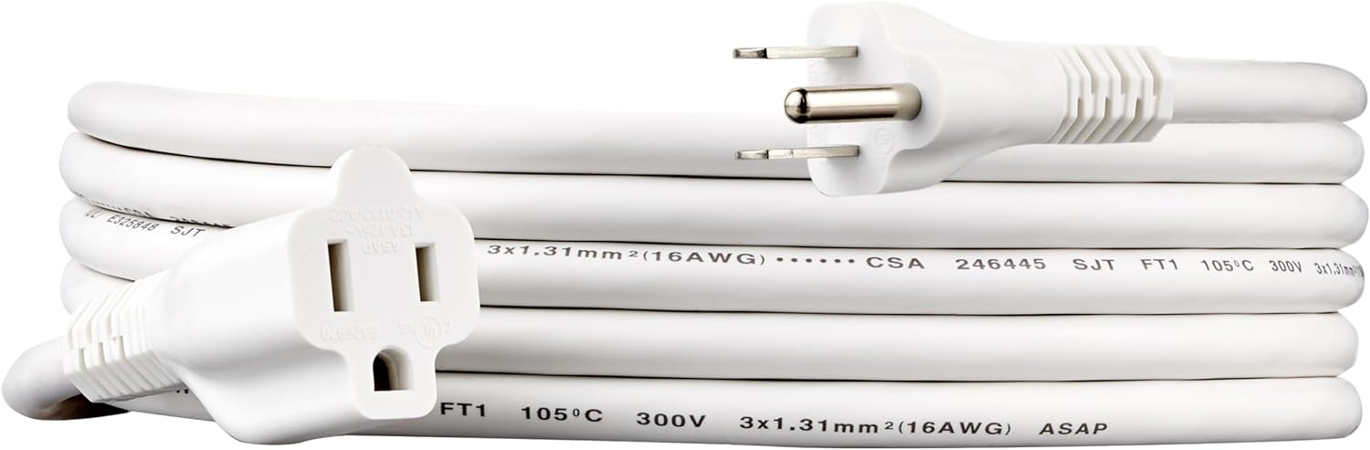 Extension Cord, 25 Ft, 3 Prong Outlet Extender