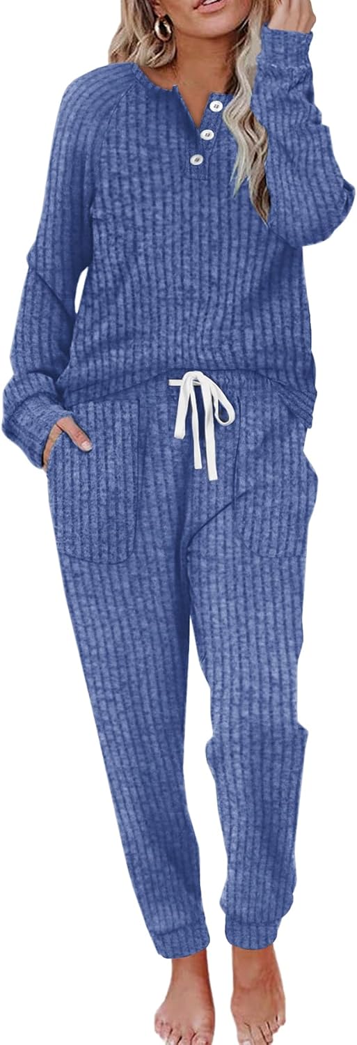 Button Down Sweatshirt and Sweatpants Set