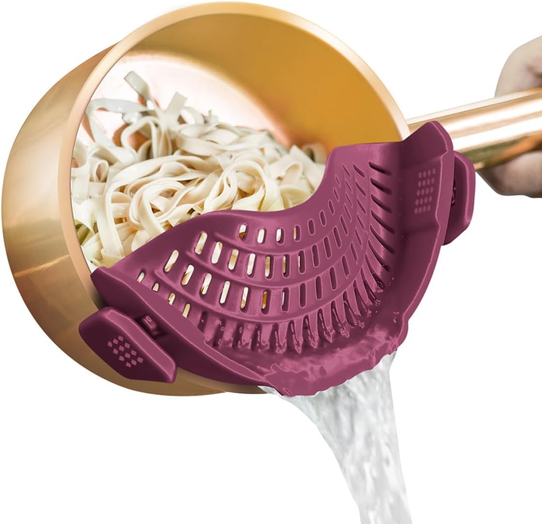 AUOON Clip On Strainer Silicone for All Pots and Pans