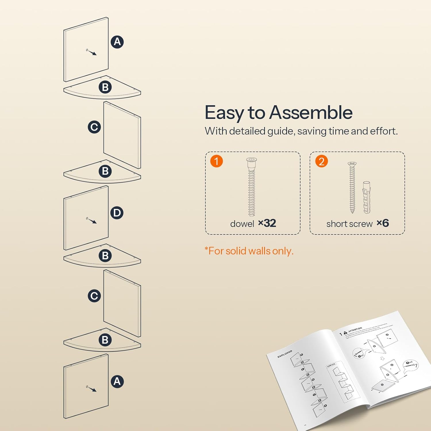 HOOBRO Corner Shelf Wall-Mounted