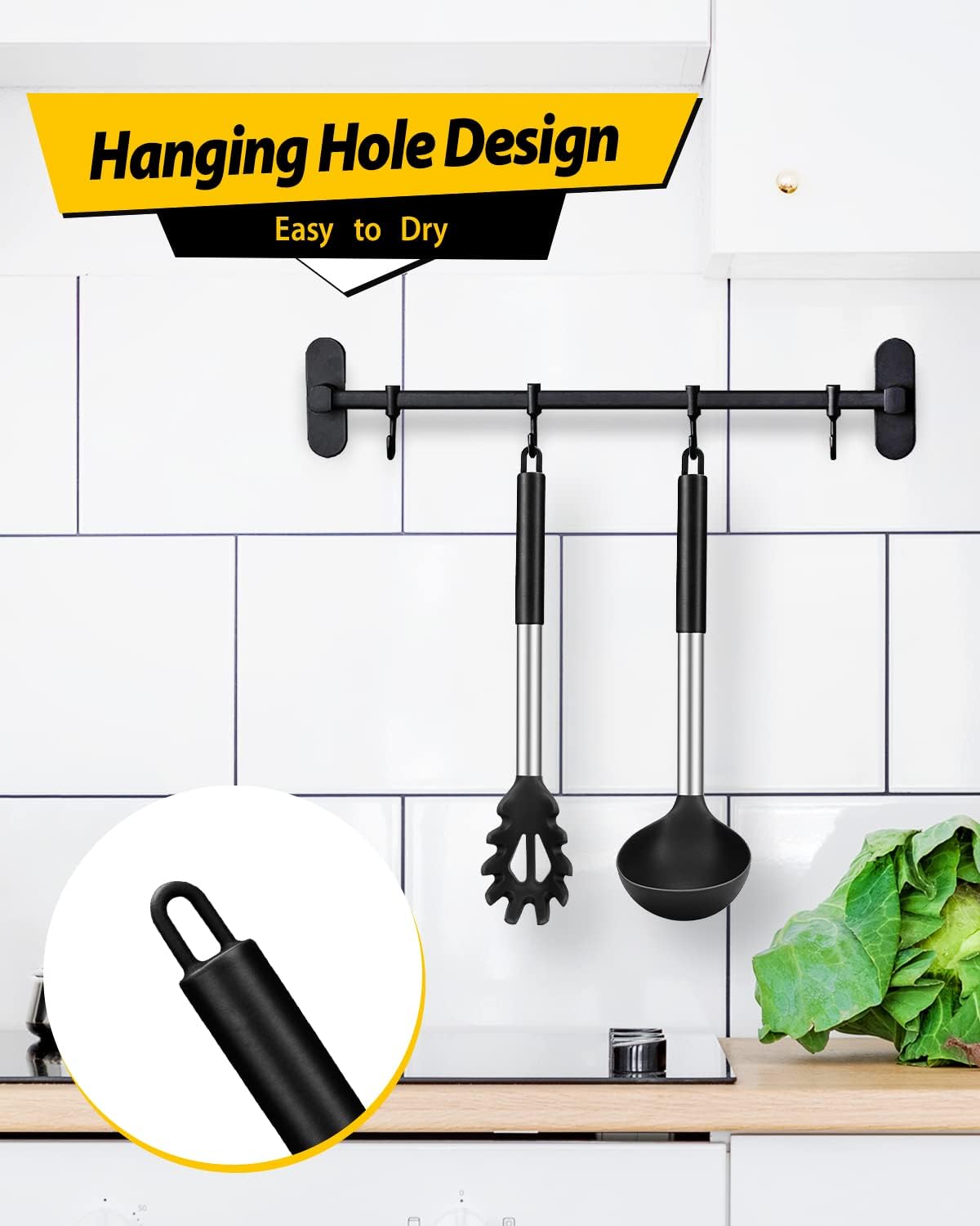 Silicone Pasta Fork and Ladle Spoon Set