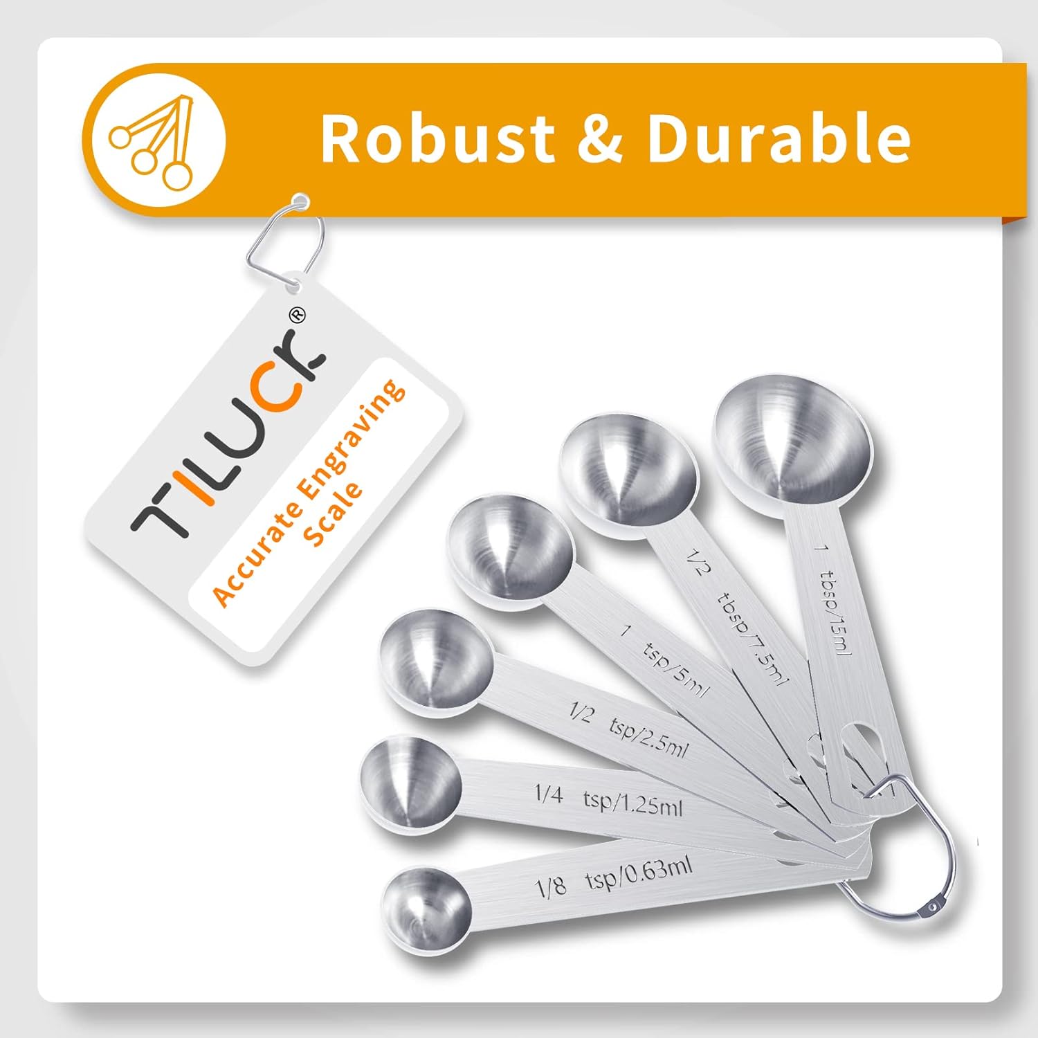 TILUCK Stainless Steel Measuring Cups & Spoons Set