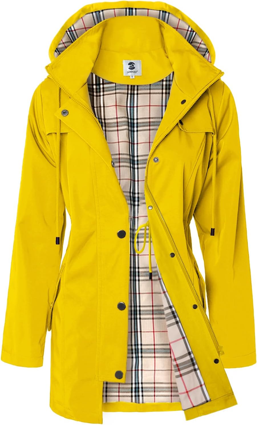 SaphiRose Women's Long Hooded Rain Jacket