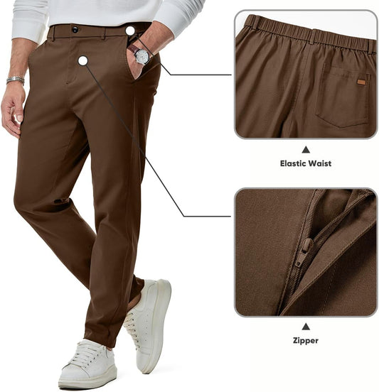 JMIERR Men's Chino Pants Casual Stretch Waist