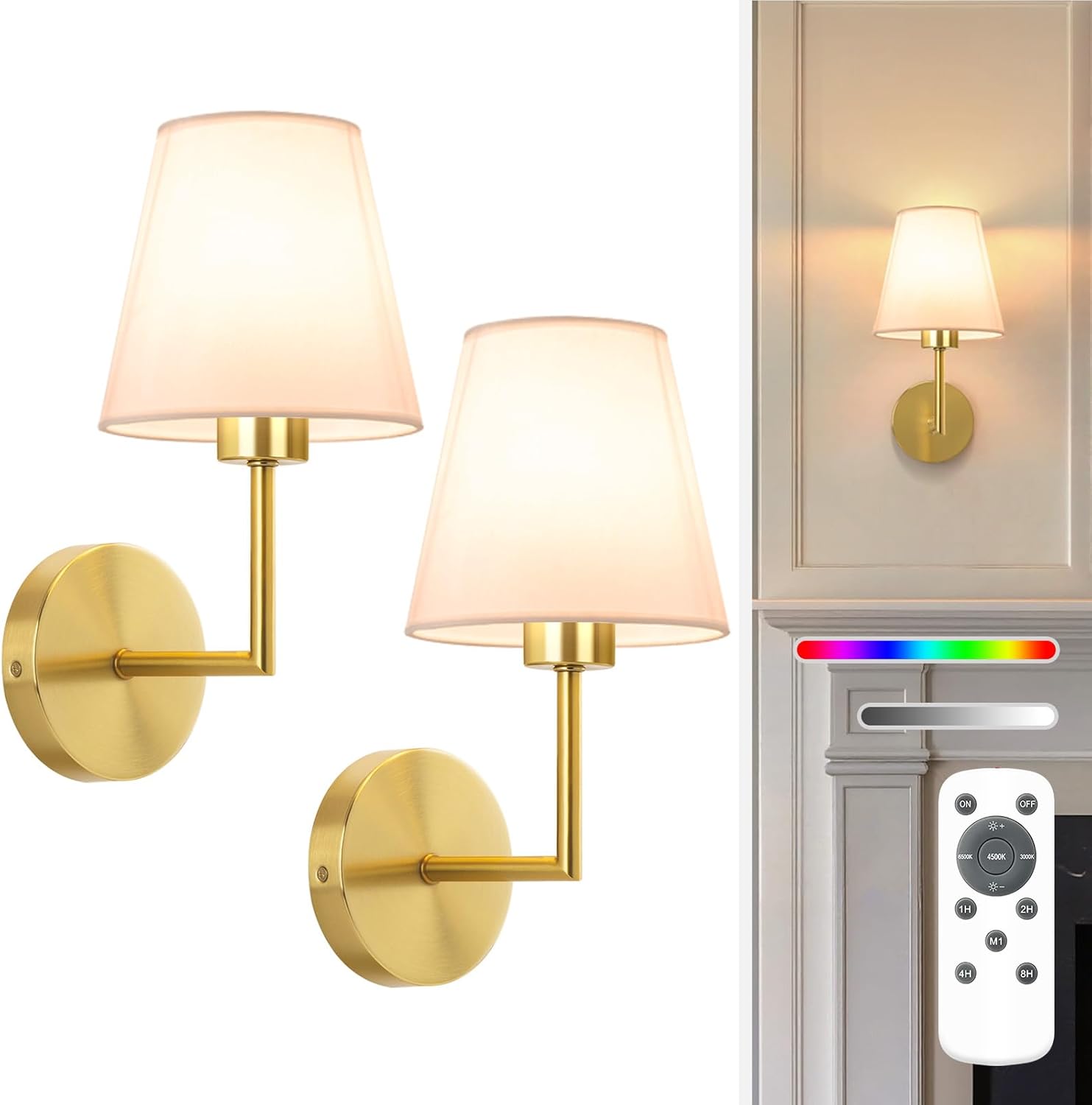NIORSUN Battery Operated Wall Lamps for Bedroom