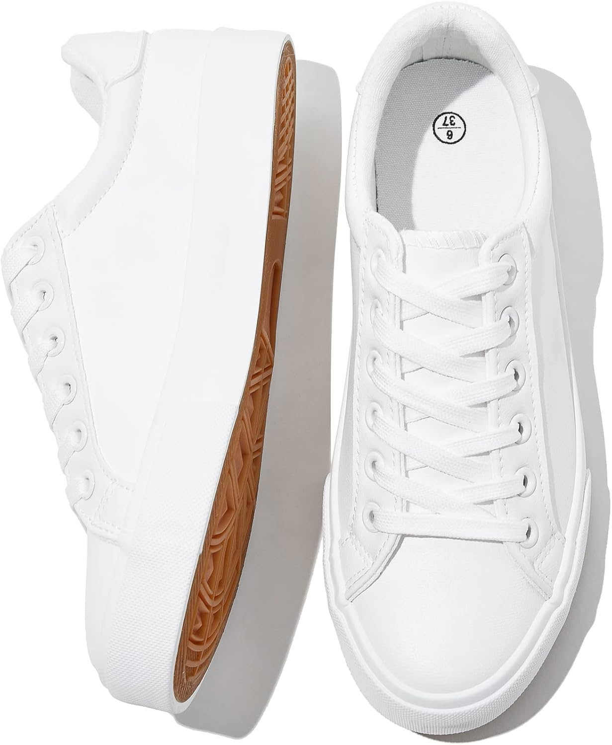 SERNIAL Womens White Tennis Shoes