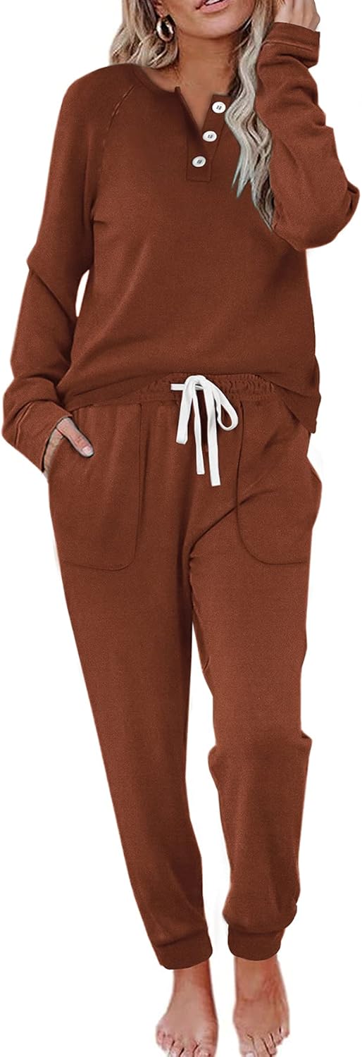 Button Down Sweatshirt and Sweatpants Set