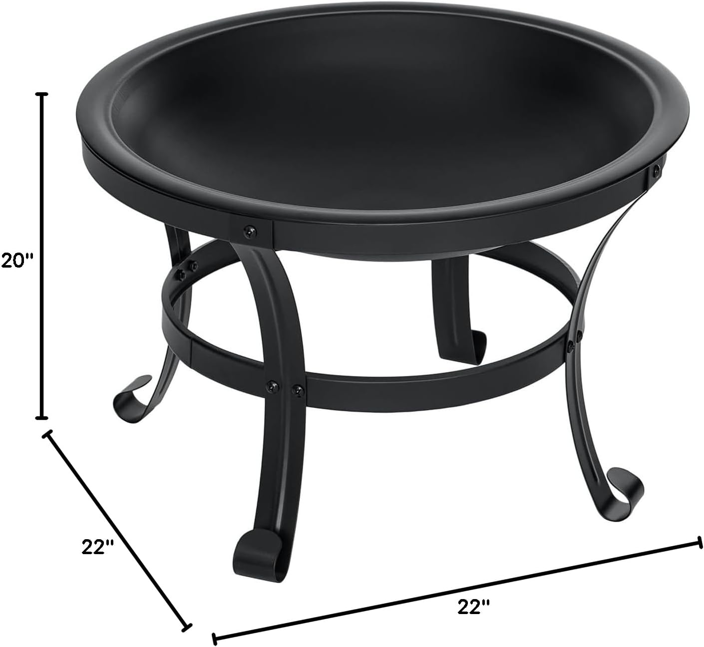 SINGLYFIRE 22 inch Fire Pit for Outside Outdoor