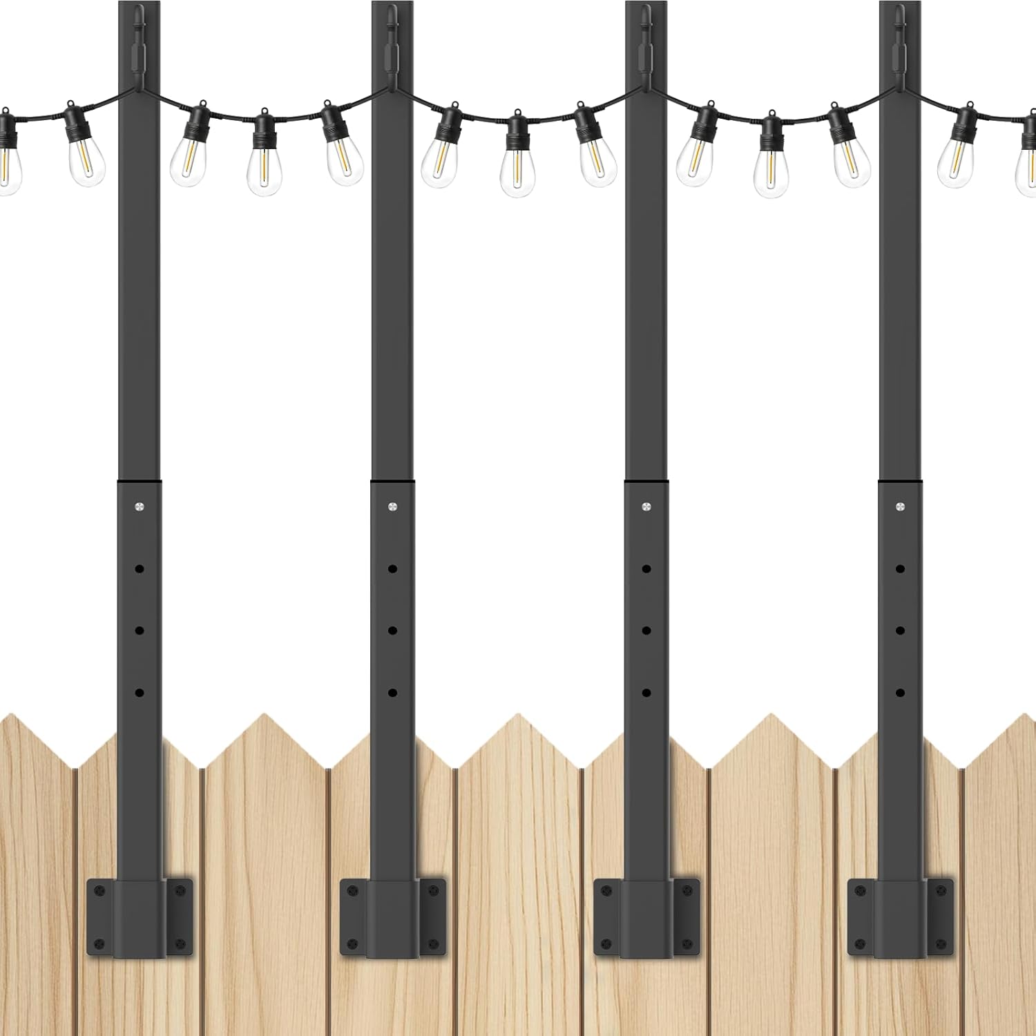 String Light Poles Outdoor String Light Pole with Hooks