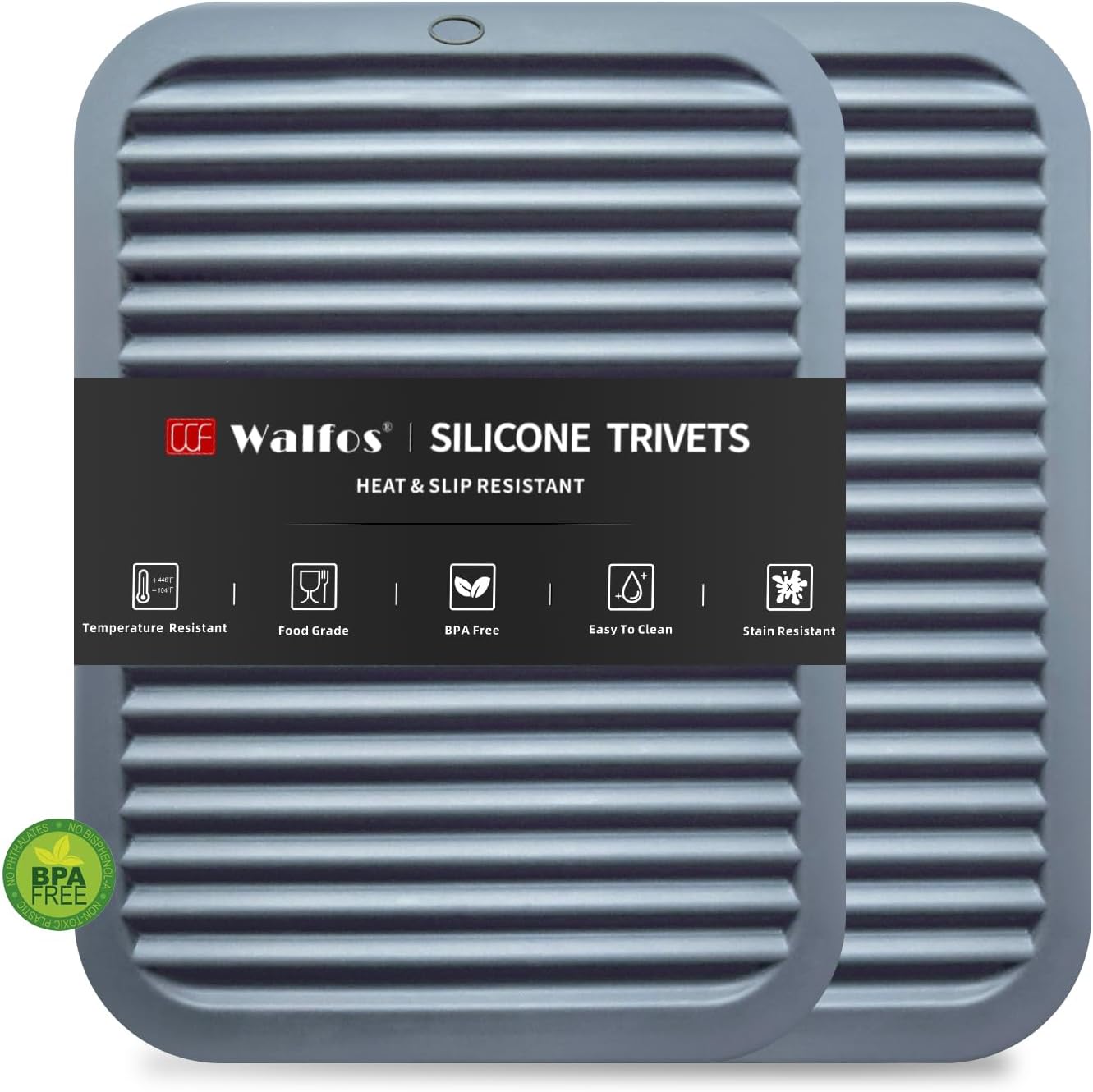 Walfos Silicone Trivet Mats - 4 Heat Resistant Pot Holders