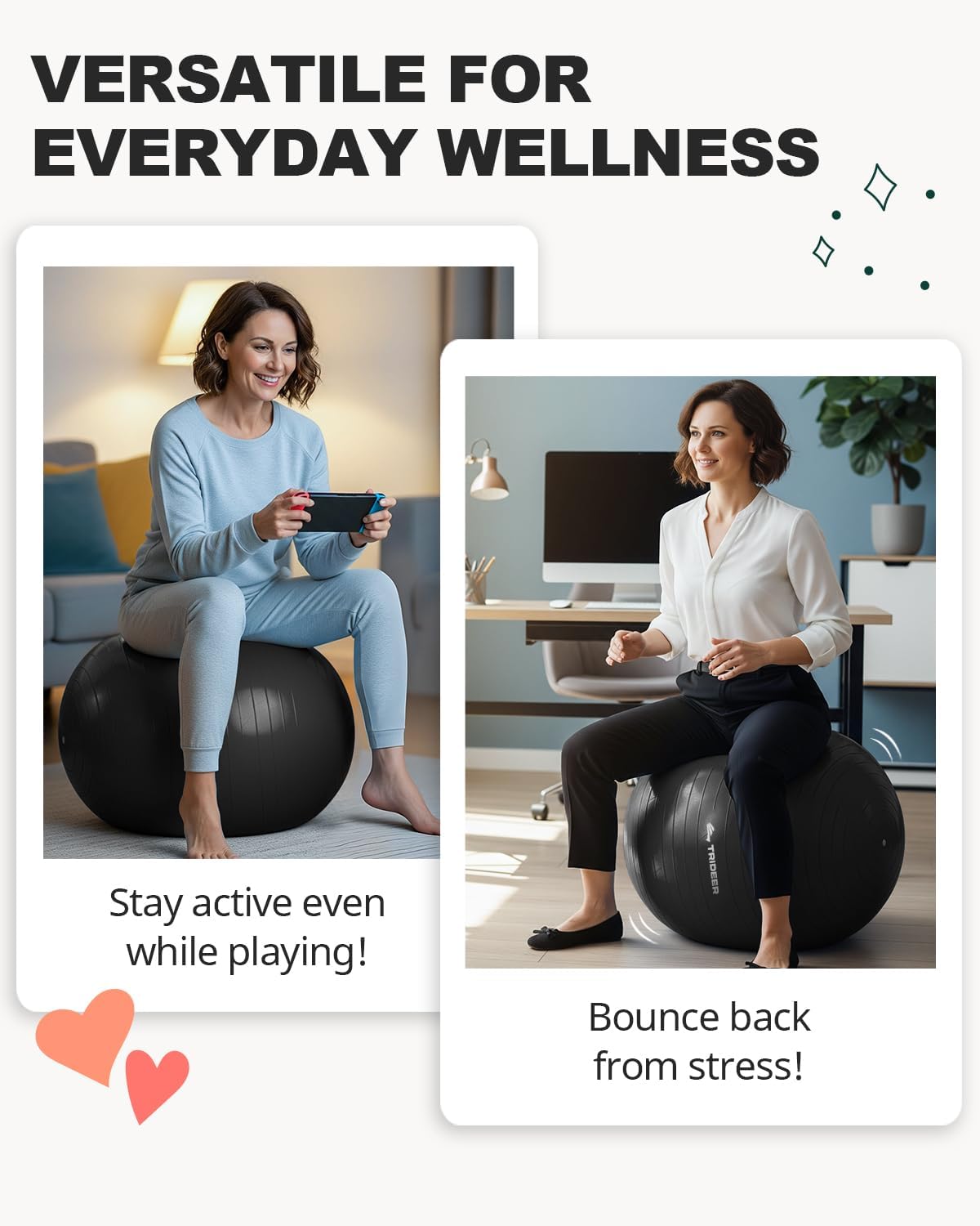 Trideer Extra Thick Yoga Exercise Ball