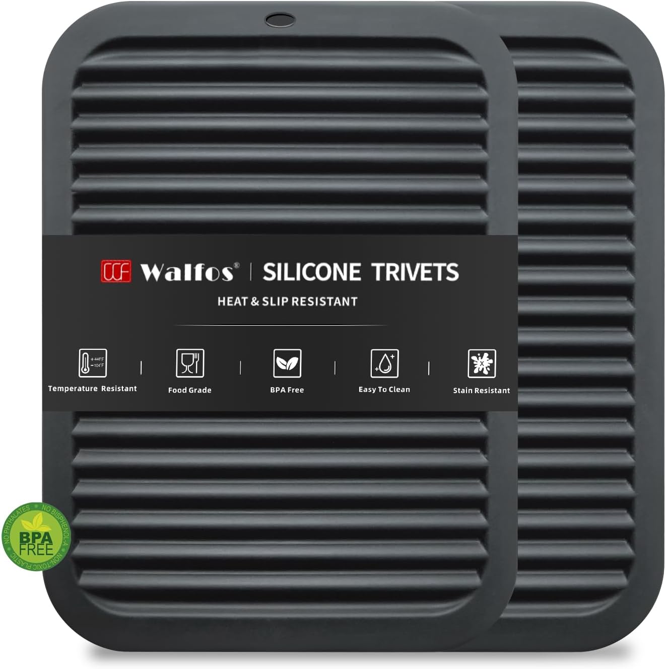 Walfos Silicone Trivet Mats - 4 Heat Resistant Pot Holders