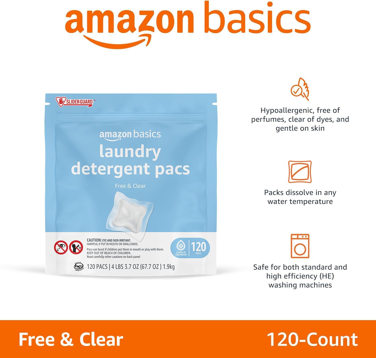 Laundry Detergent Pacs Free & Clear