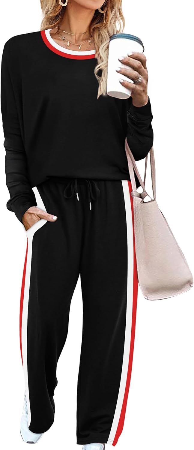 WIHOLL Wide Leg Sweatpants Set Women