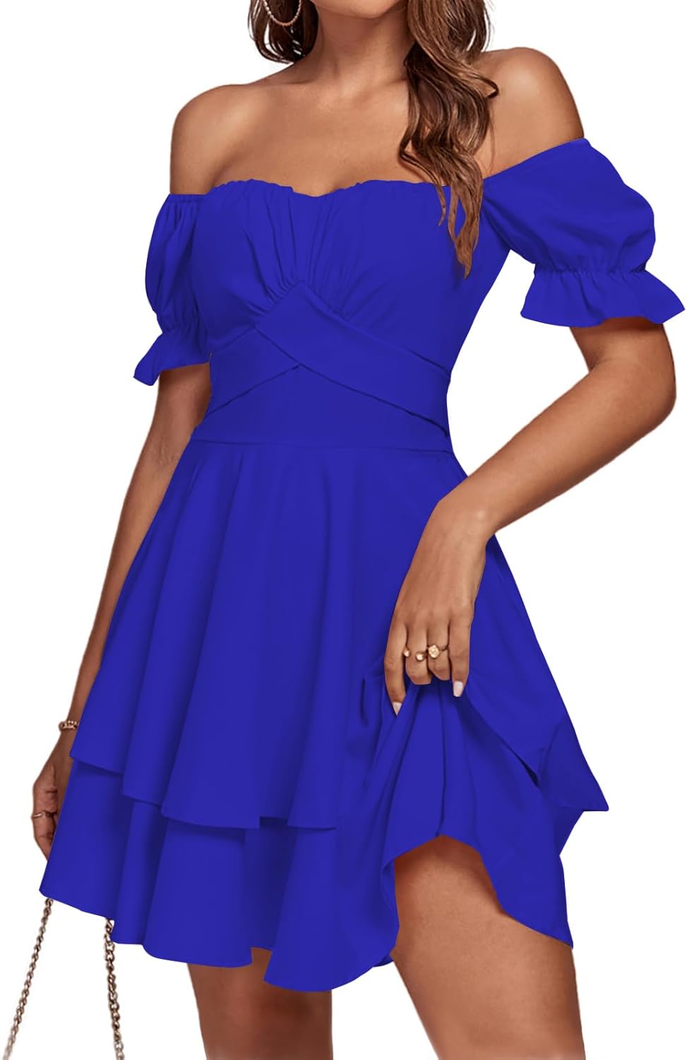 LYANER Women's Tie Back Off Shoulder Wrap Layer