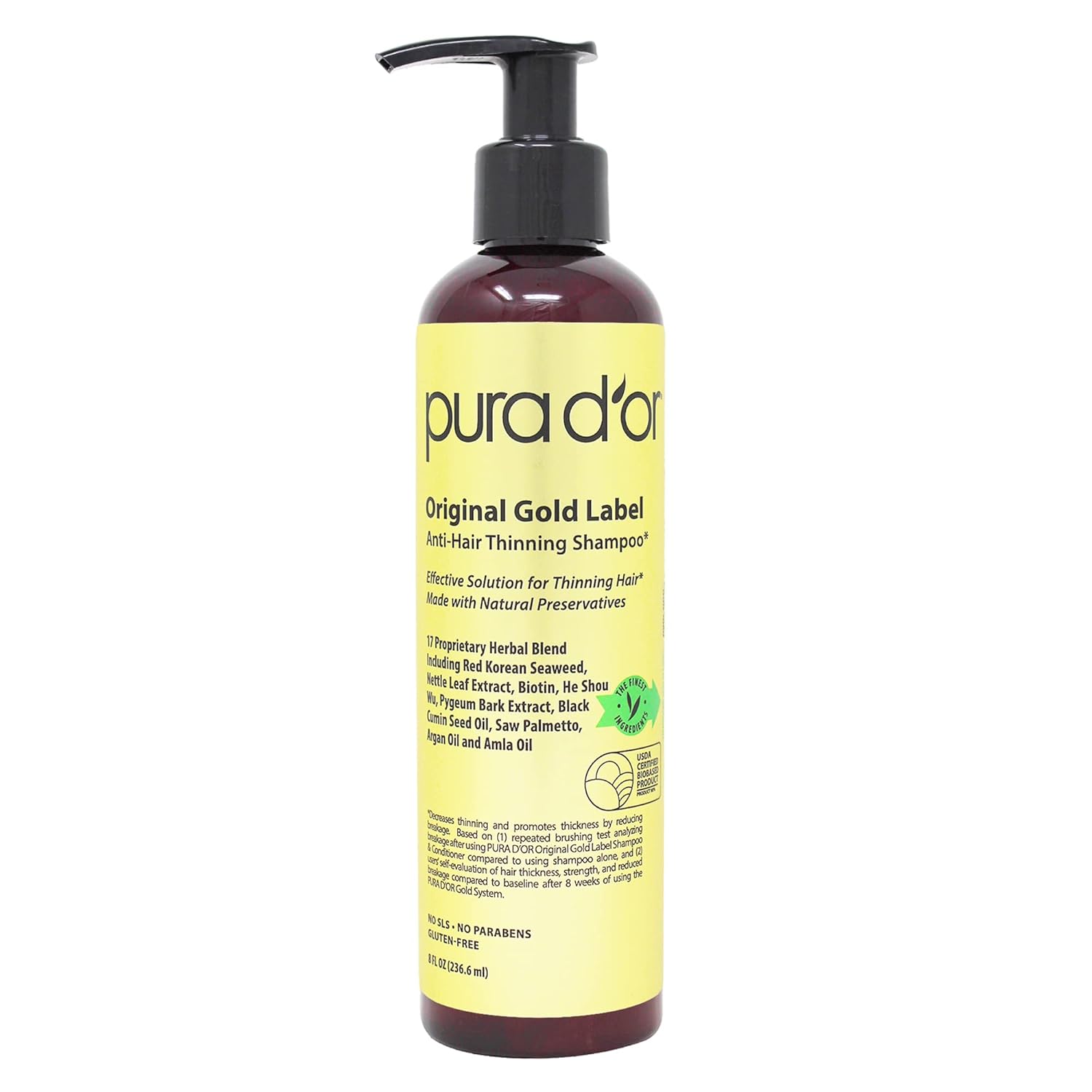 PURA D'OR Anti-Thinning Shampoo with Argan Oil