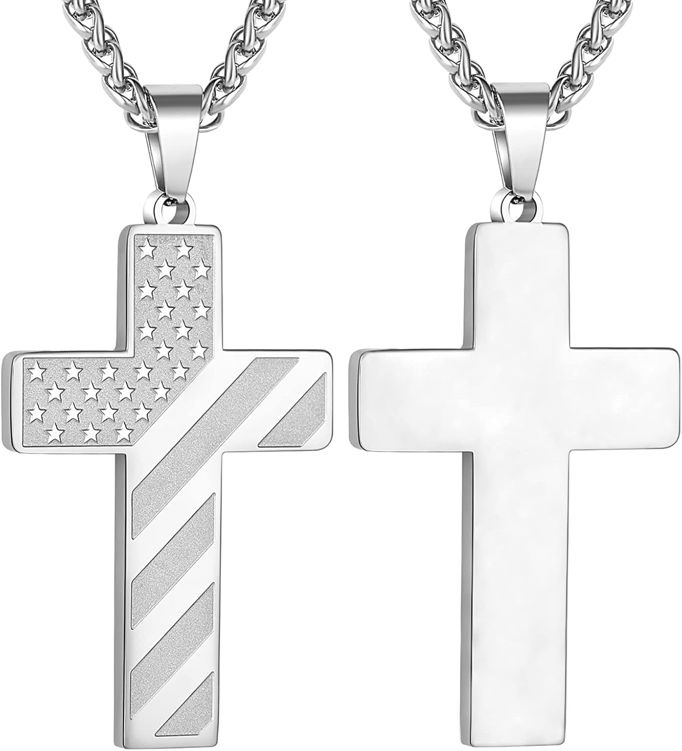 DuoDiner Cross Necklace Bible Verse Stainless Steel
