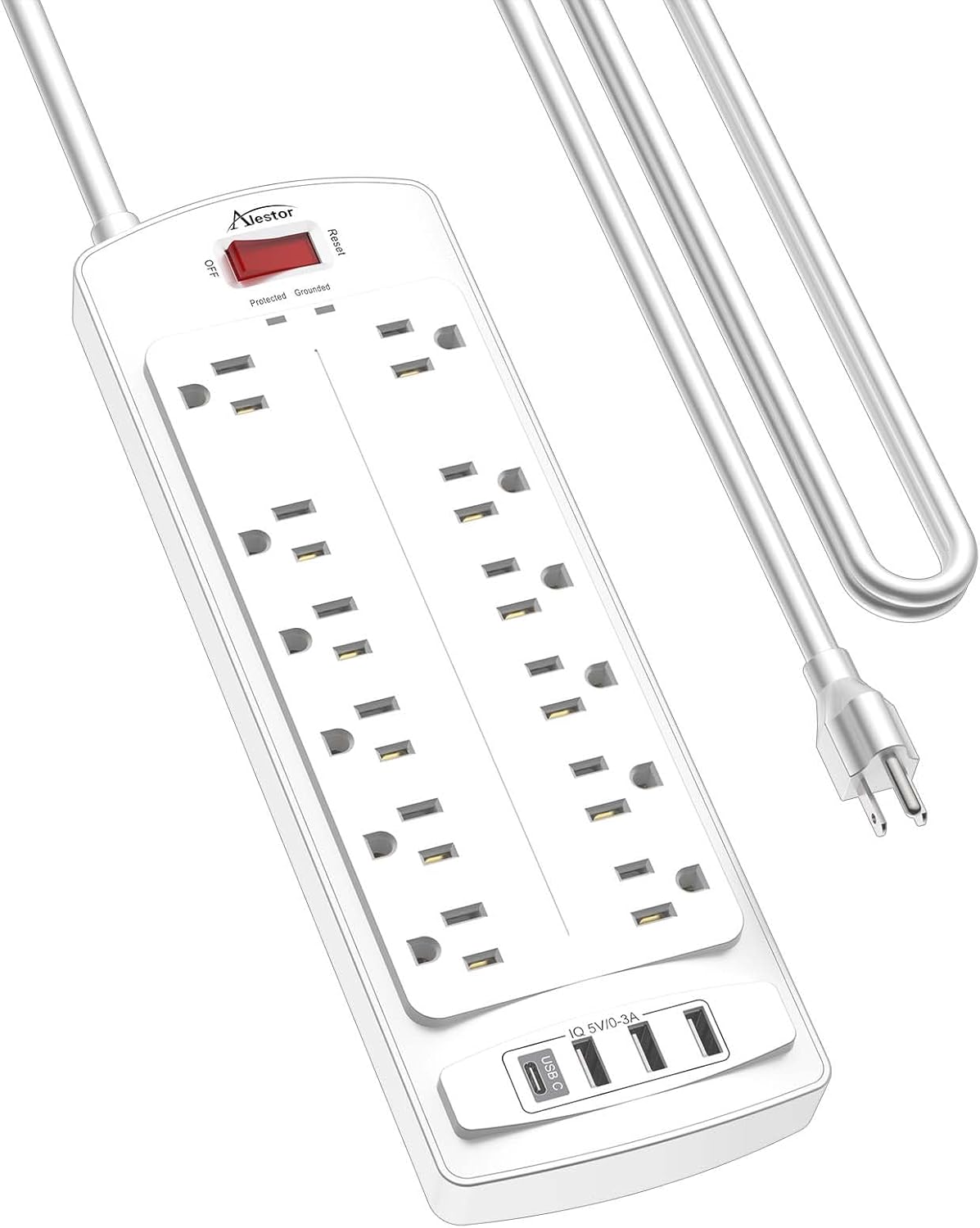 ALESTOR Power Strip Surge Protector