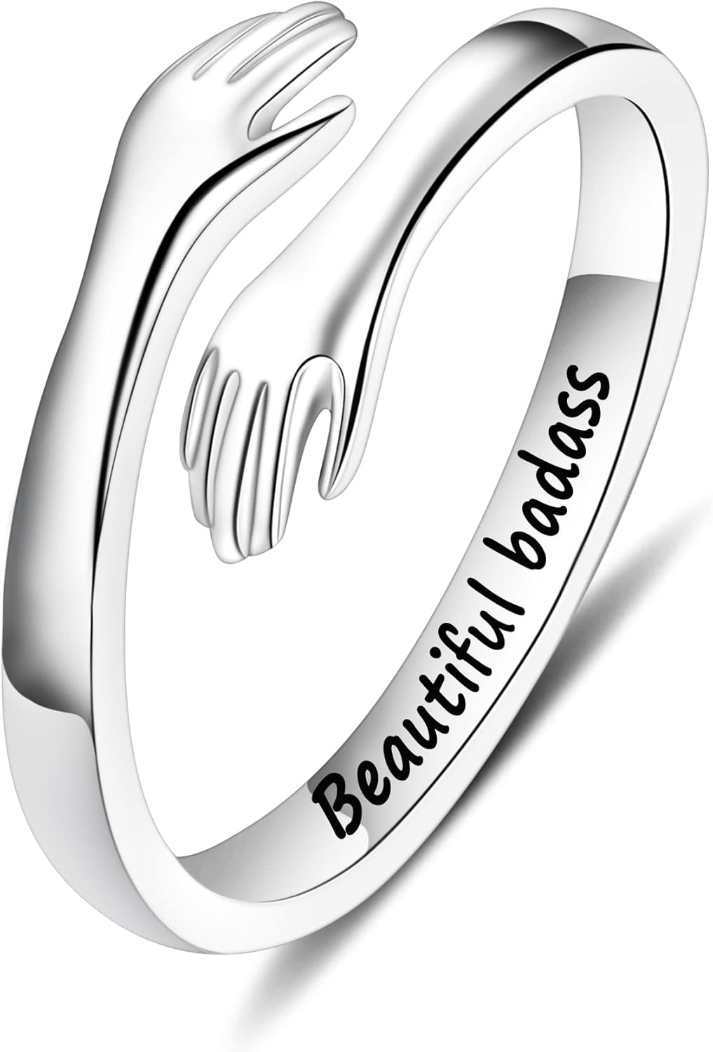 Yesteel S925 Sterling Silver Hug Ring for Women Teen Girls