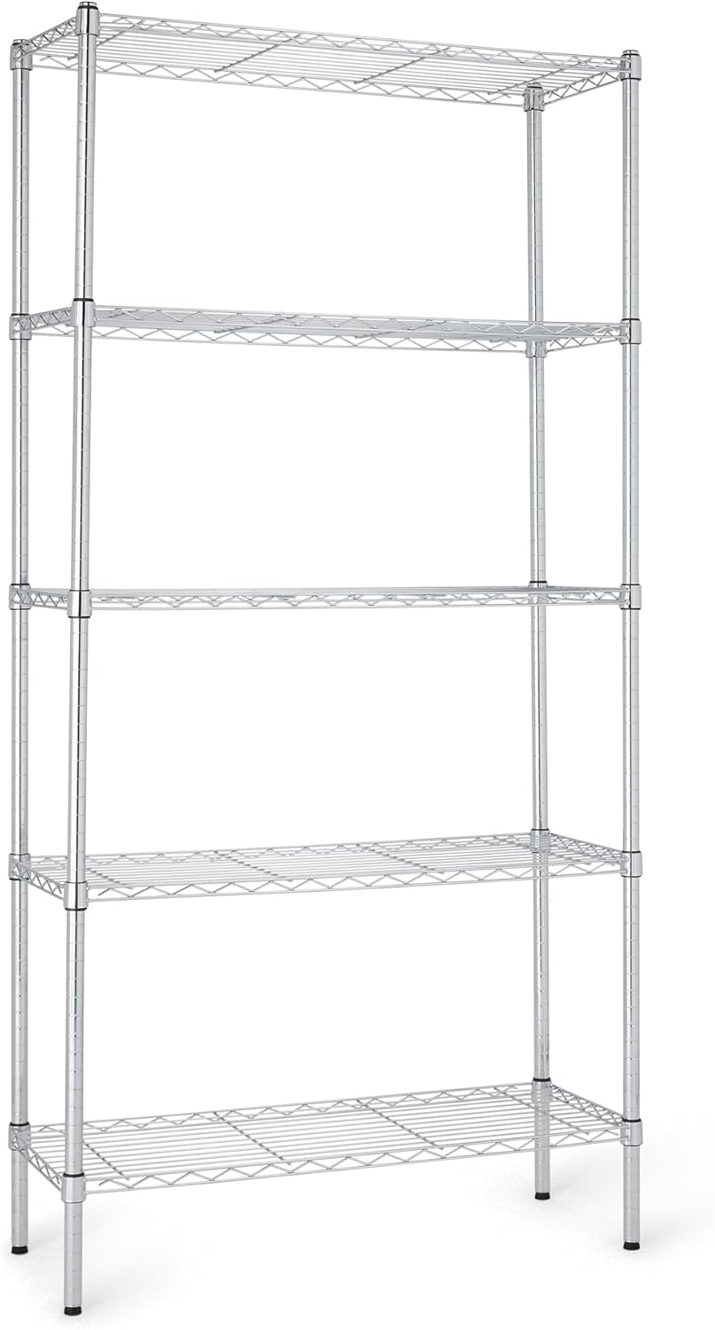 5-Shelf Adjustable Heavy Duty Steel Wire Rack Storage