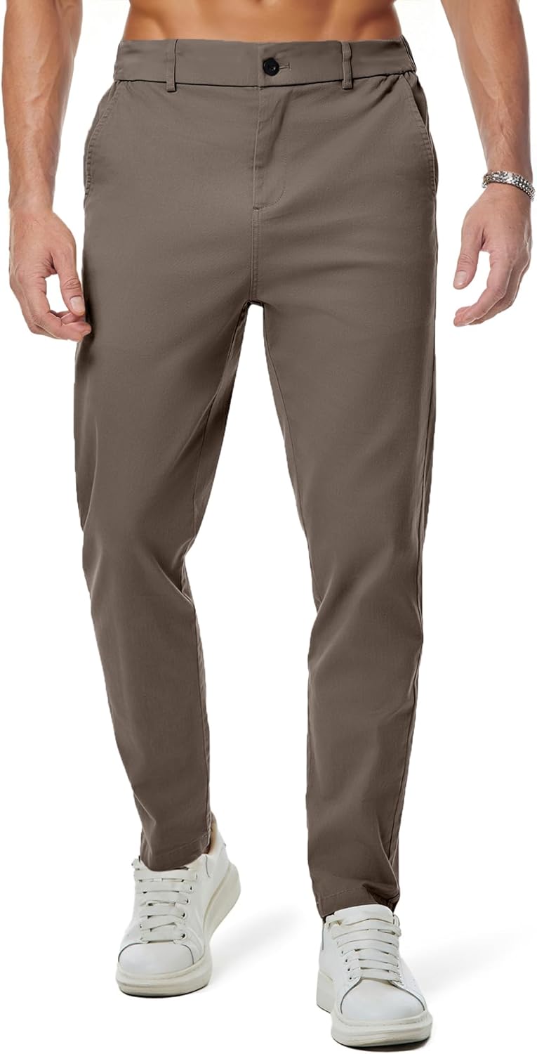 JMIERR Men's Chino Pants Casual Stretch Waist