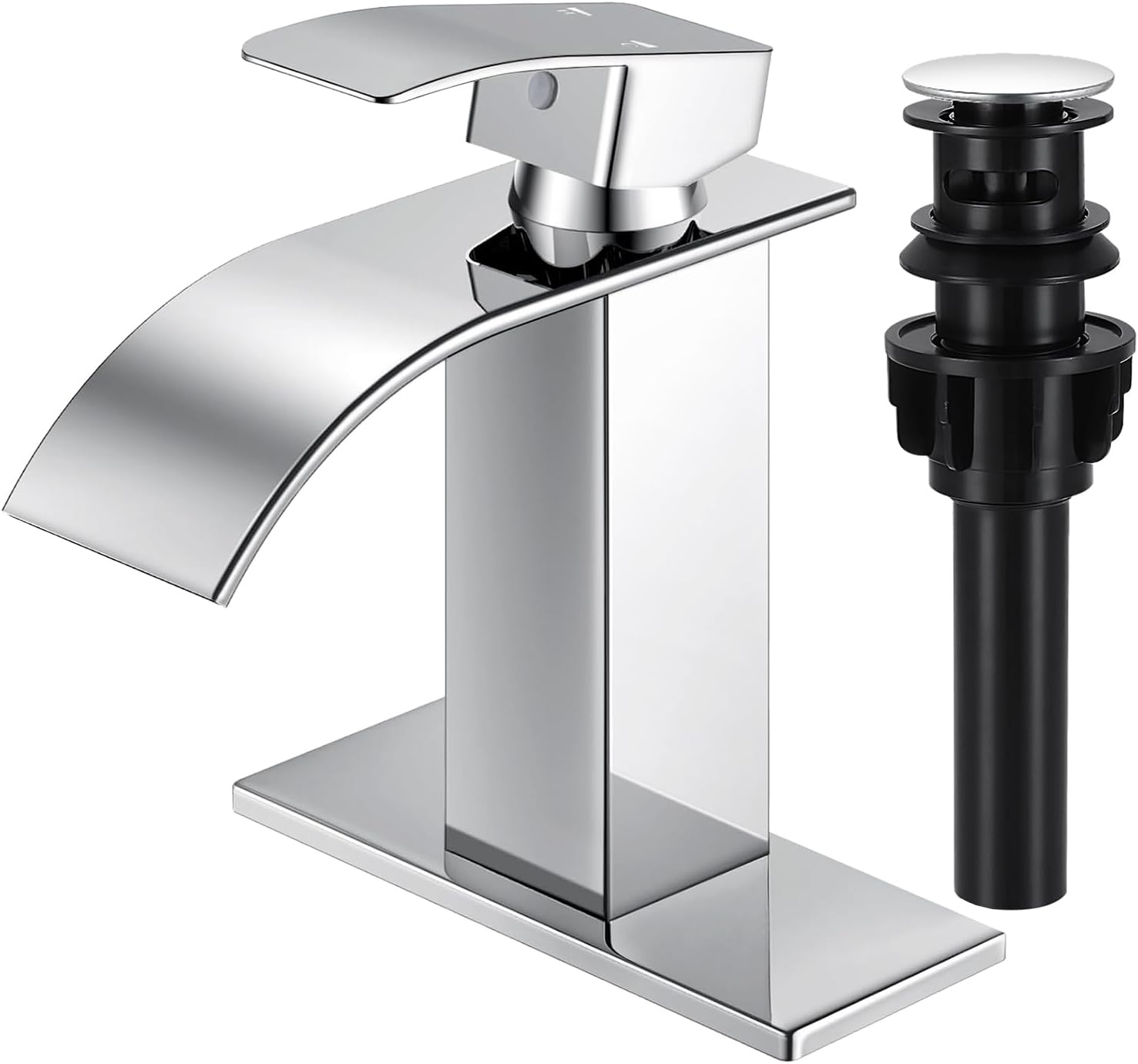 Matte Black Waterfall Bathroom Faucet