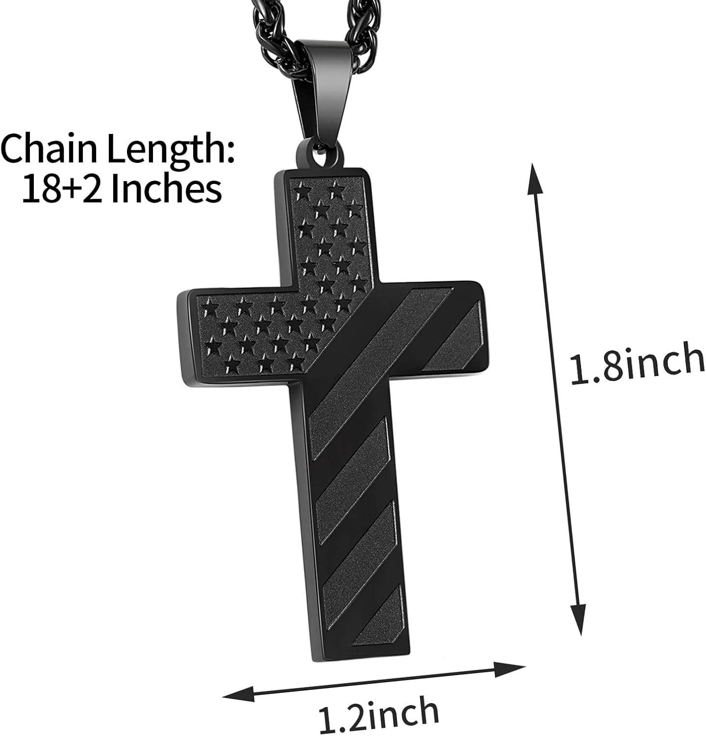 DuoDiner Cross Necklace Bible Verse Stainless Steel