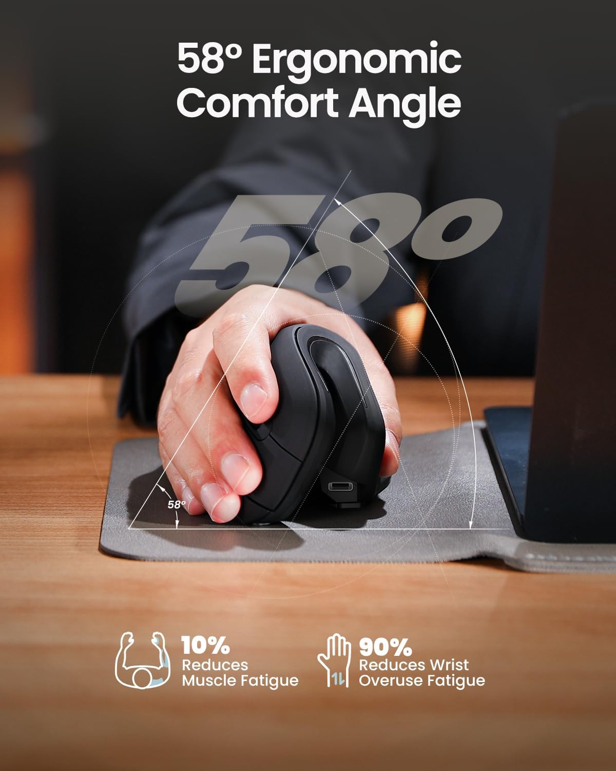 ProtoArc Wireless Ergonomic Vertical Mouse