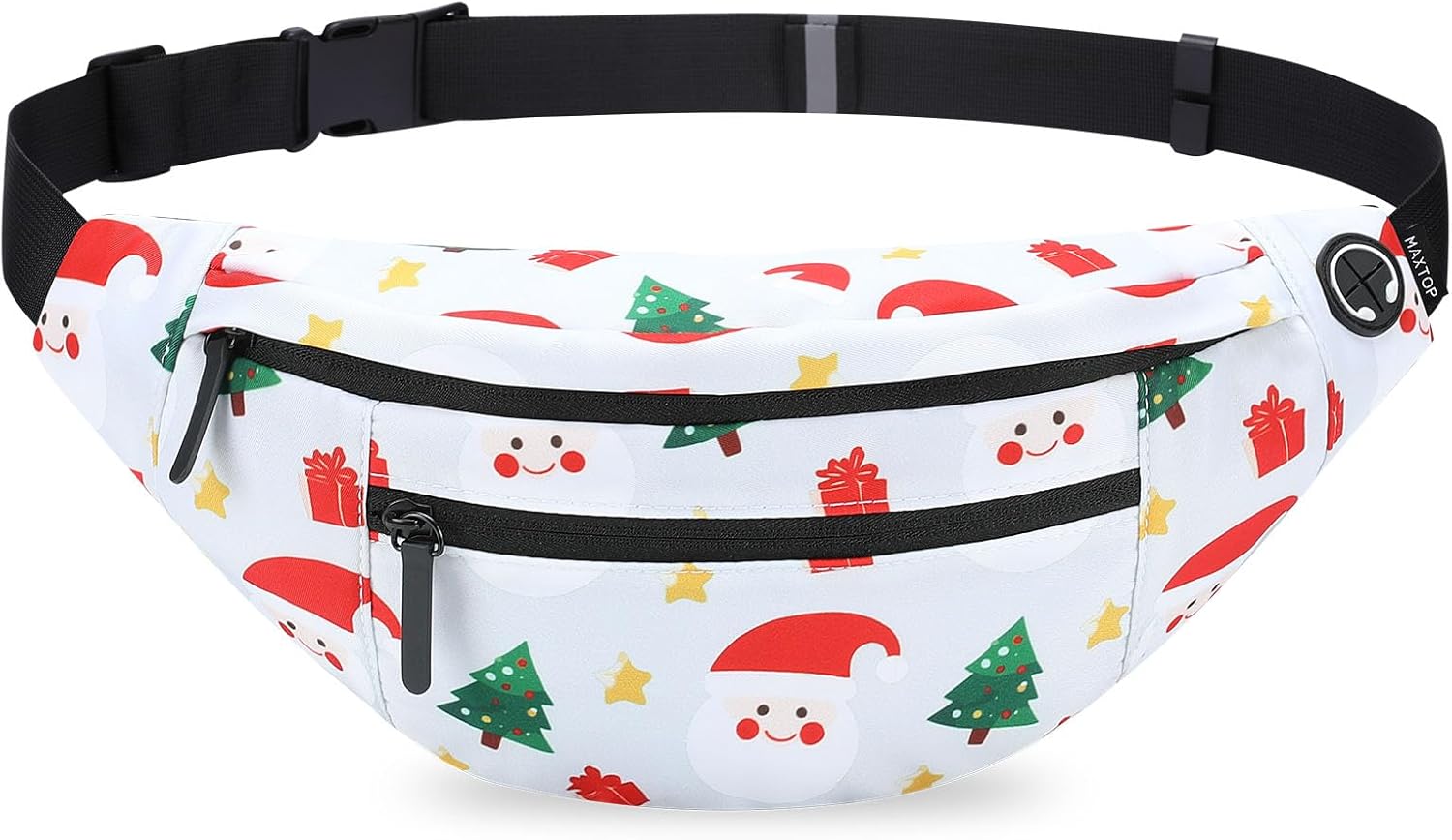 MAXTOP Large Crossbody Fanny Pack with 4-Zipper Pockets