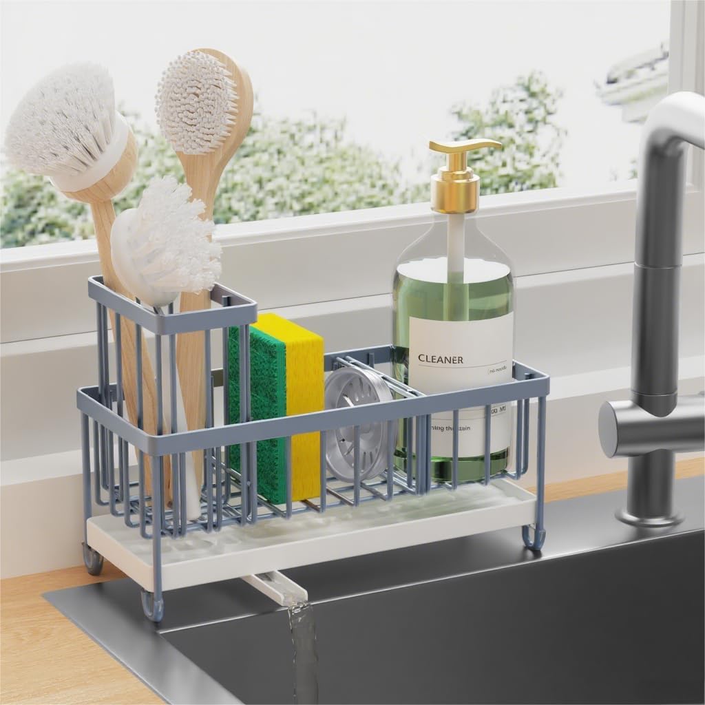 Cisily Black Sponge Holder for Kitchen Sink