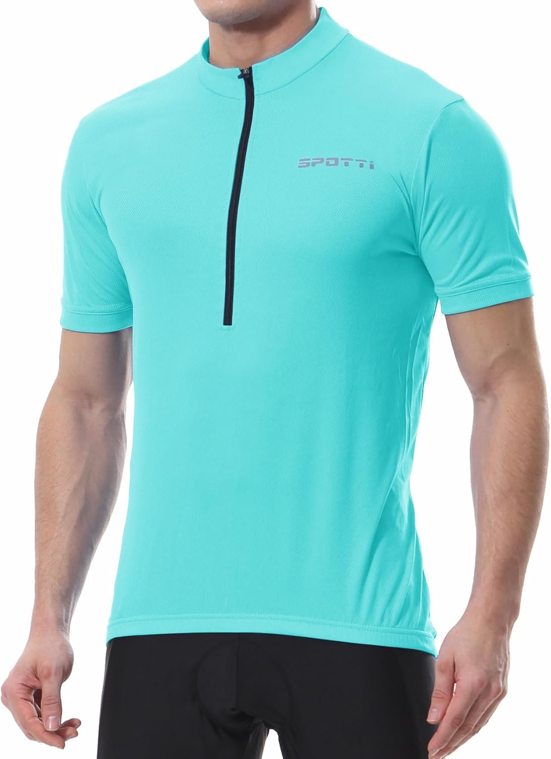 Spotti Men's Cycling Bike Jersey Short Sleeve with 3 Rear Pockets