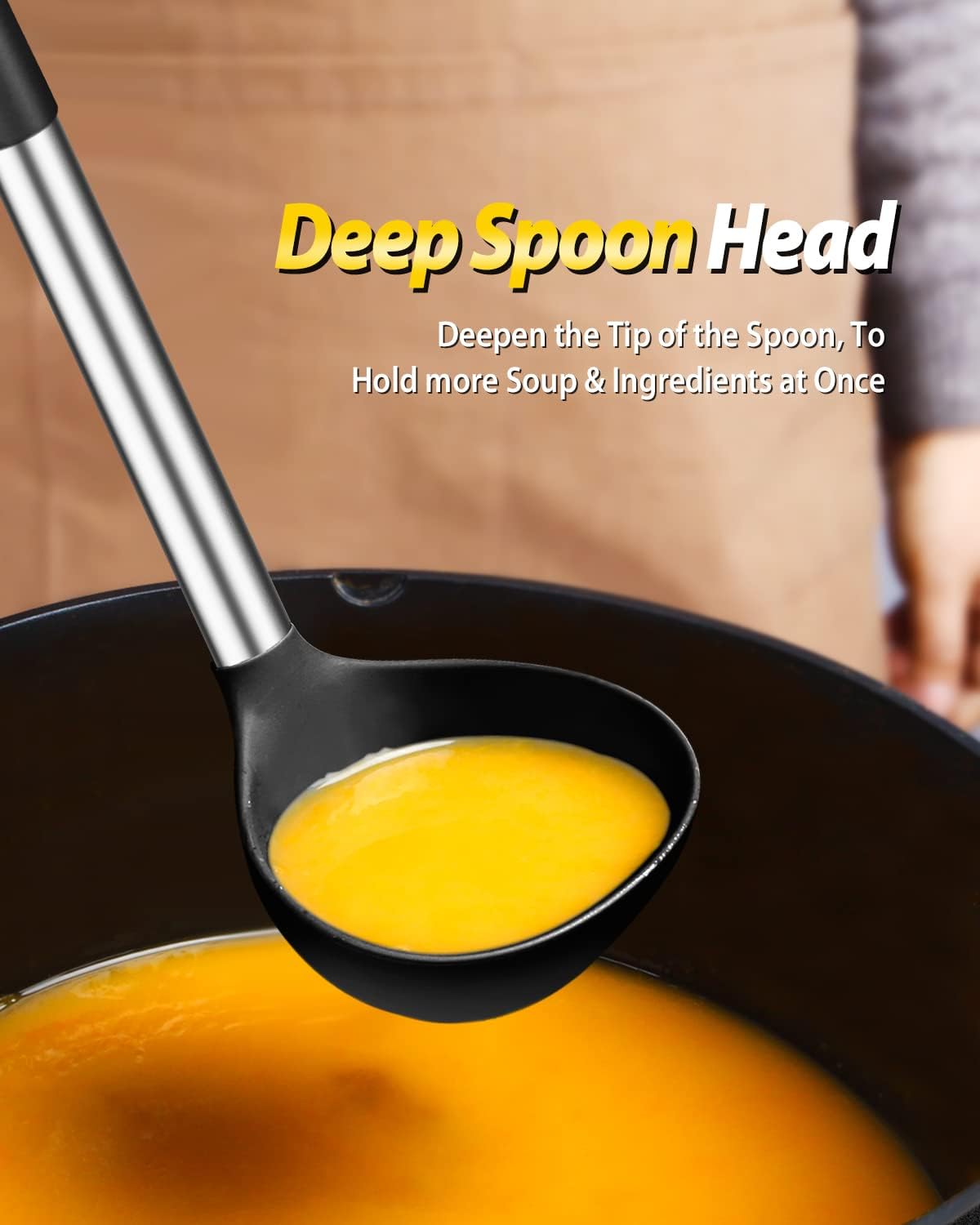 Silicone Pasta Fork and Ladle Spoon Set