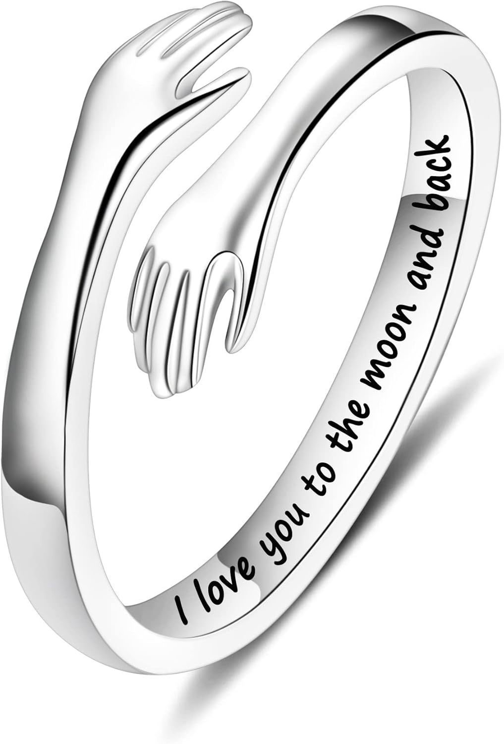 Yesteel S925 Sterling Silver Hug Ring for Women Teen Girls
