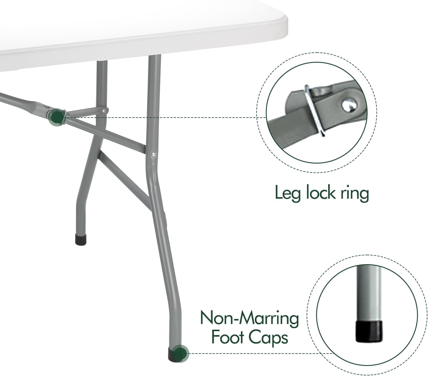 6ft Folding Table Plastic Fold in Half w/Handle Heavy Duty