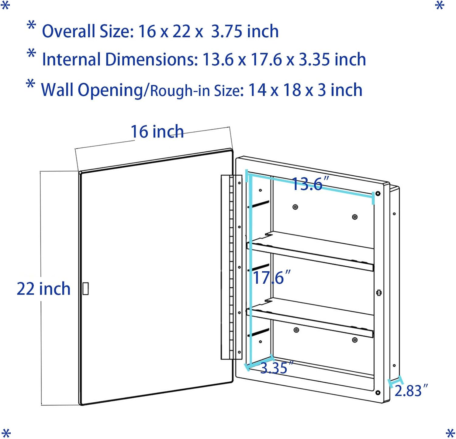 Plastic Bathroom Medicine Mirror Cabinet