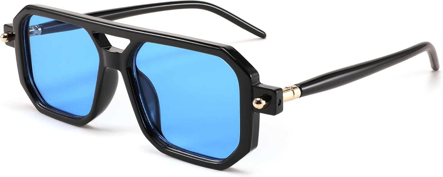 Vintage Flat Aviator Sunglasses for Women Men