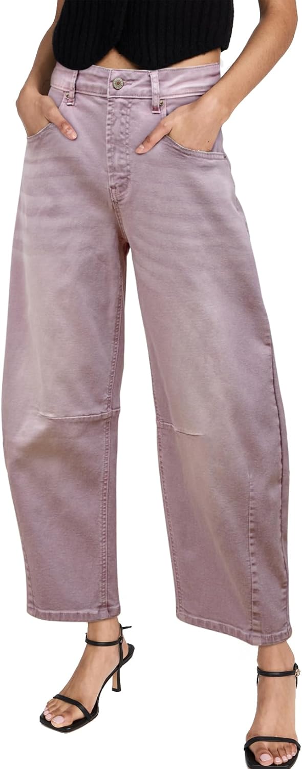 Sidefeel Women's Barrel Jeans Wide Leg Denim Pants