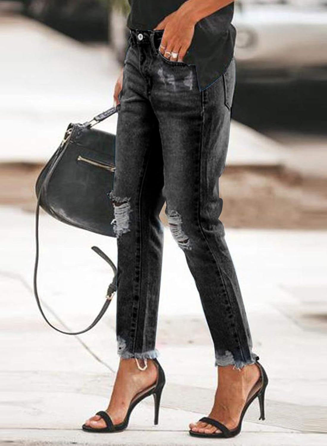 Sidefeel Women's Boyfriend Jeans Denim Pants