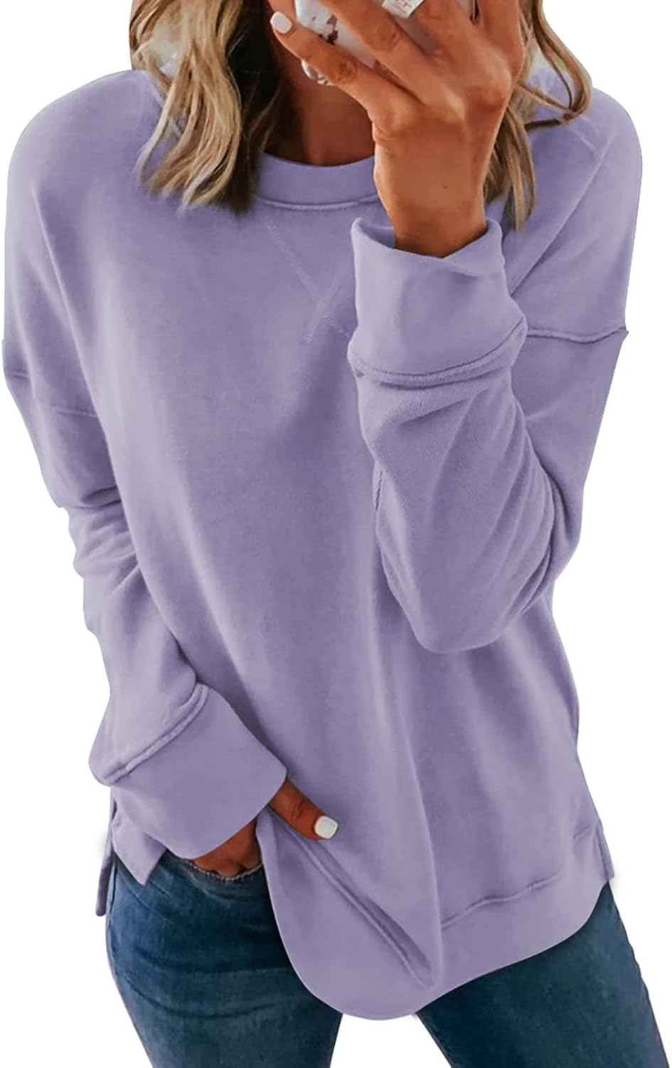 Casual Soft Long Sleeve Sweatshirt Women